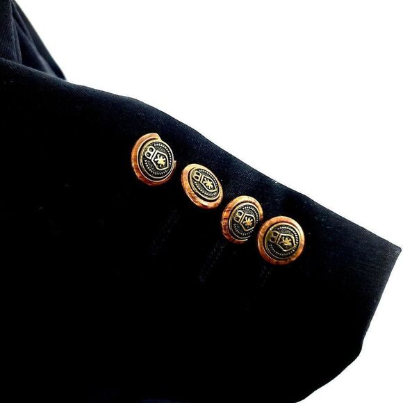 DAMAGED S. Cohen Performance 3 Brown Button Blazer 42R Blue - Picture 4 of 14